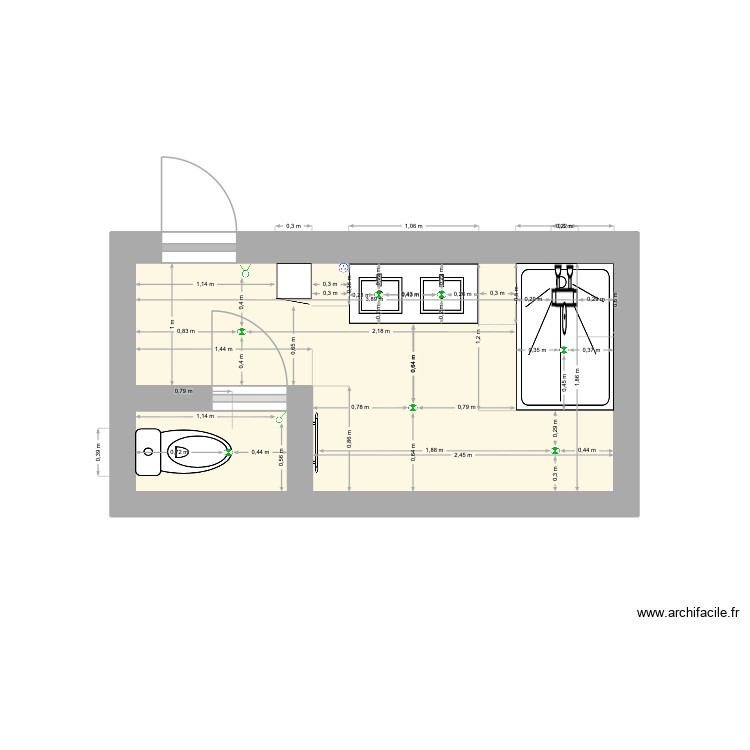 salle de bain. Plan de 0 pièce et 0 m2