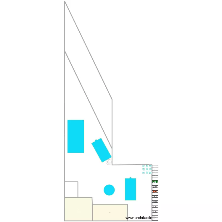 libraqua. Plan de 2  et 1025 m²