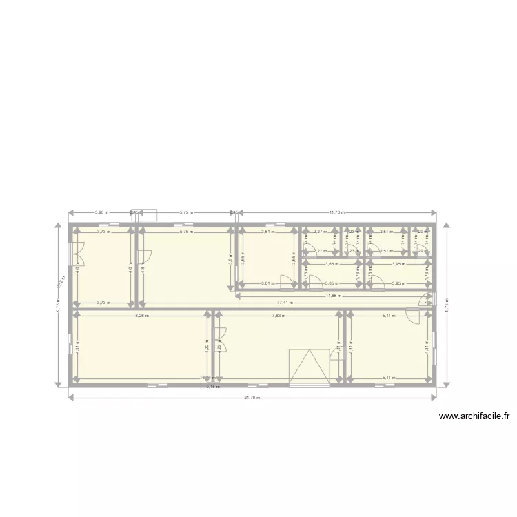 Brasserie en modulaire. Plan de 11  et 187 m²