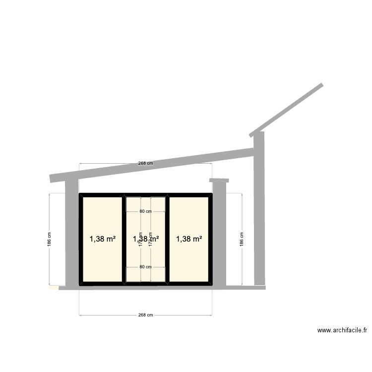 Baie. Plan de 0 pièce et 0 m2