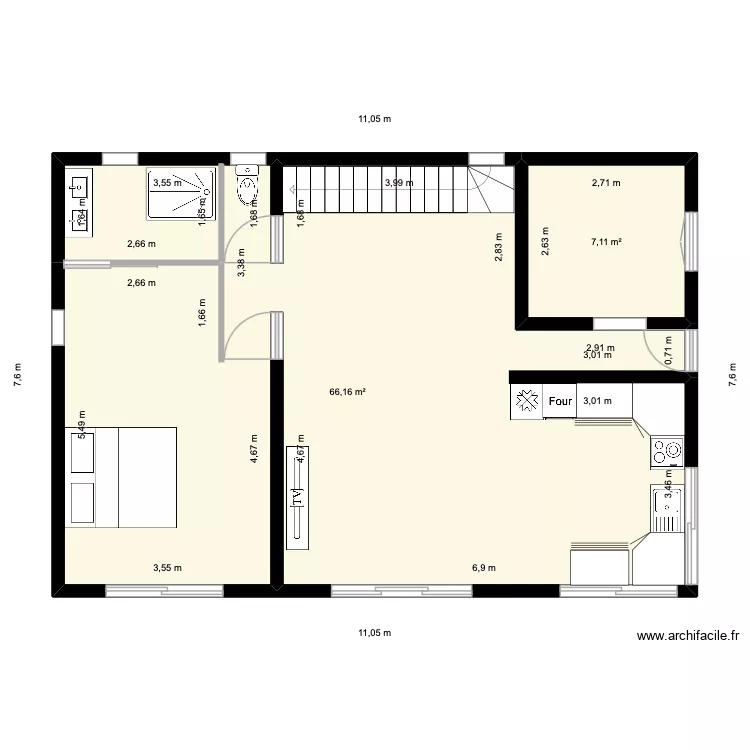 Plan RDC. Plan de 2 et 73 m² Plan RDC. Plan de 2 et 73 m²