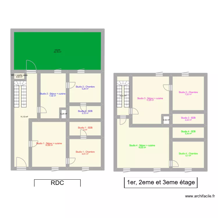 Immo Mulhouse. Plan de 18  et 117 m²