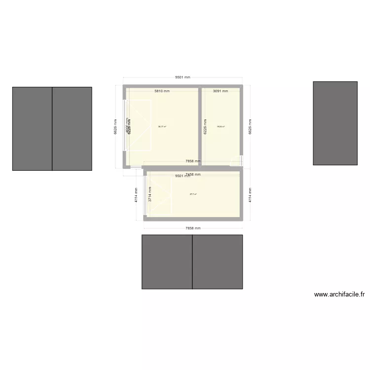 garage Pirou. Plan de 3  et 83 m²