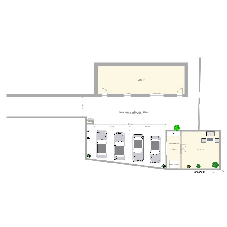parking 10  evariste2. Plan de 4 pièces et 94 m2