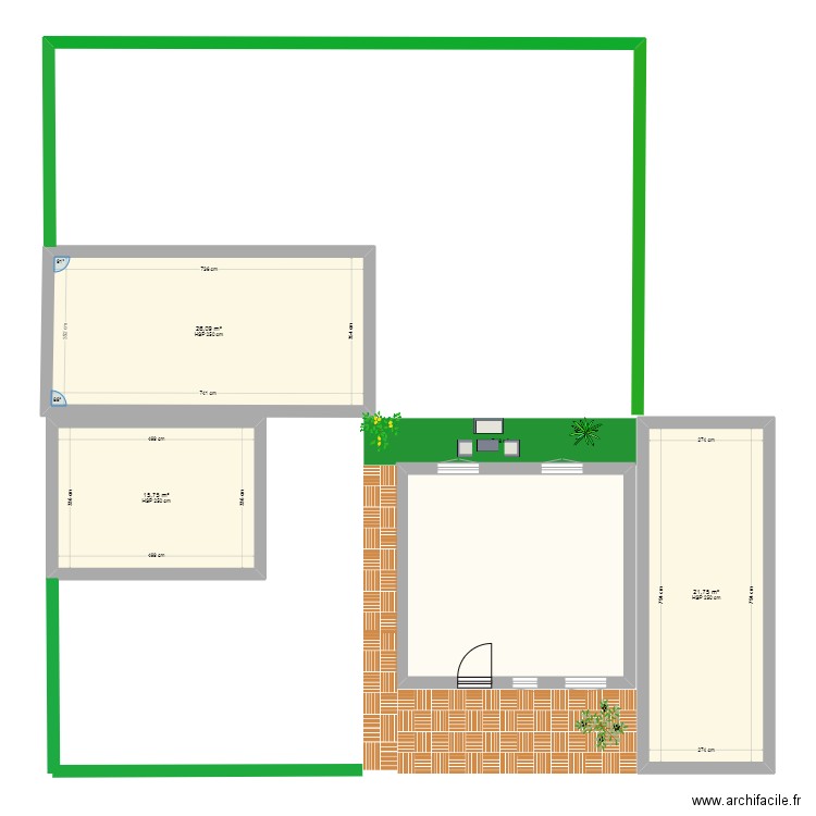 CLAMART JARDIN. Plan de 4 pièces et 88 m2