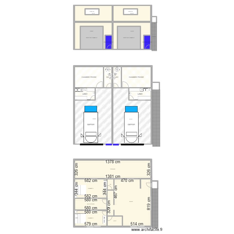 dépot 1. Plan de 25 pièces et 453 m2