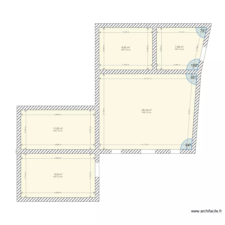 four a pain 1. Plan de 5 et 69 m² four a pain 1. Plan de 5 et 69 m²