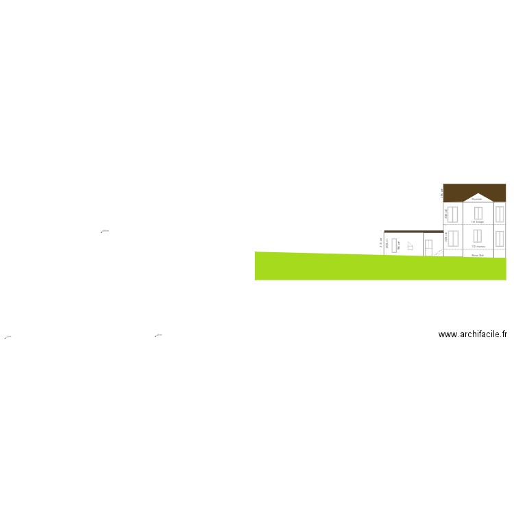 FACADE SUD . Plan de 0 pièce et 0 m2