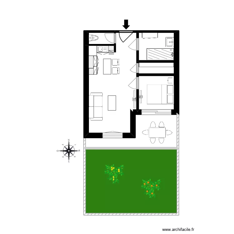 Victoria (Appart Antibes). Plan de 4  et 34 m²