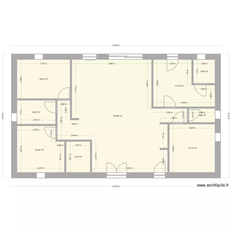 Test. Plan de 9 Pièces et 108 m²