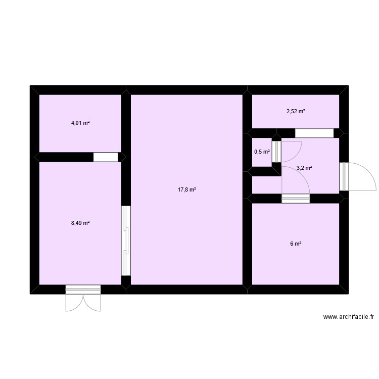Salon Anne. Plan de 7 pièces et 43 m2