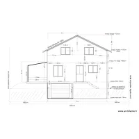 maison Douvres  / plan projet pergola /coupe -fa&ccedil;ade Est