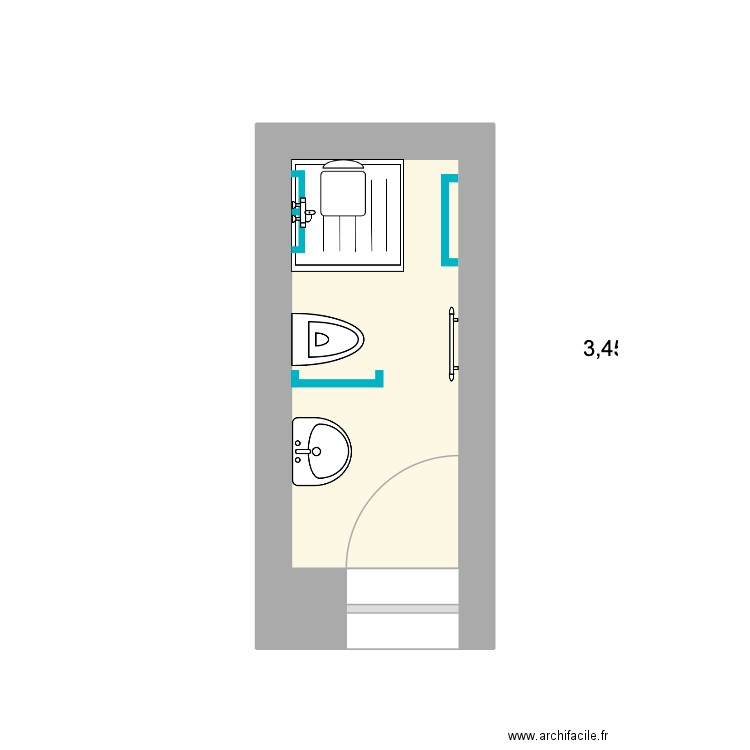 ELMNAOUAR BISCHHEIM. Plan de 1 pièce et 3 m2