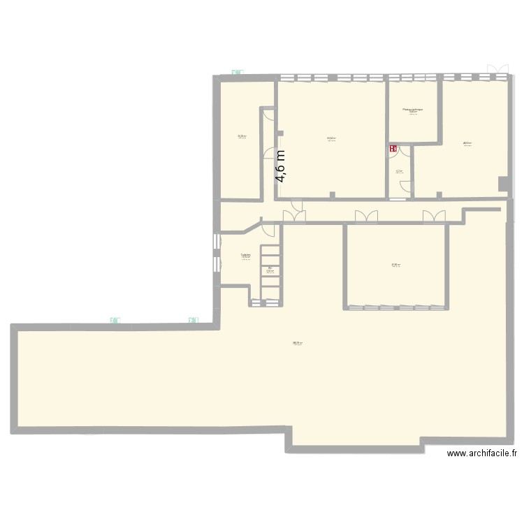 MFR ETAGE1. Plan de 36 pièces et 1126 m2