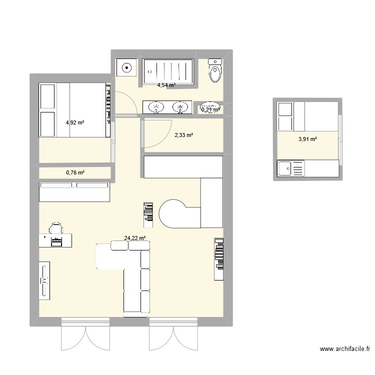THEOULE. Plan de 7 pièces et 41 m2
