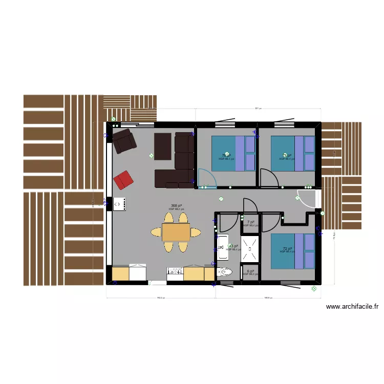 cuisine 2 chalet. Plan de 7 et 60 m² cuisine 2 chalet. Plan de 7 et 60 m²