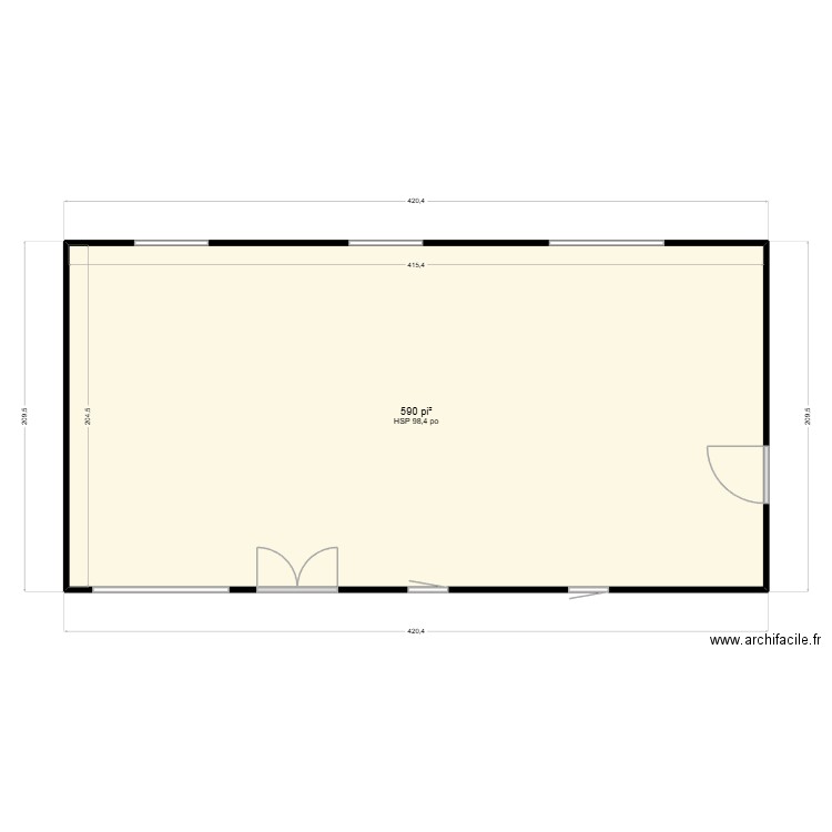 maison. Plan de 1 pièce et 55 m2