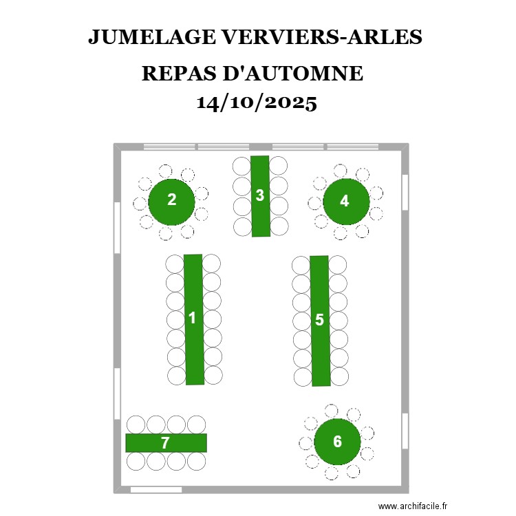 PLAN DE TABLE REPAS D'AUTOMNE IFAPME 14/10/2025. Plan de 0 pièce et 0 m2