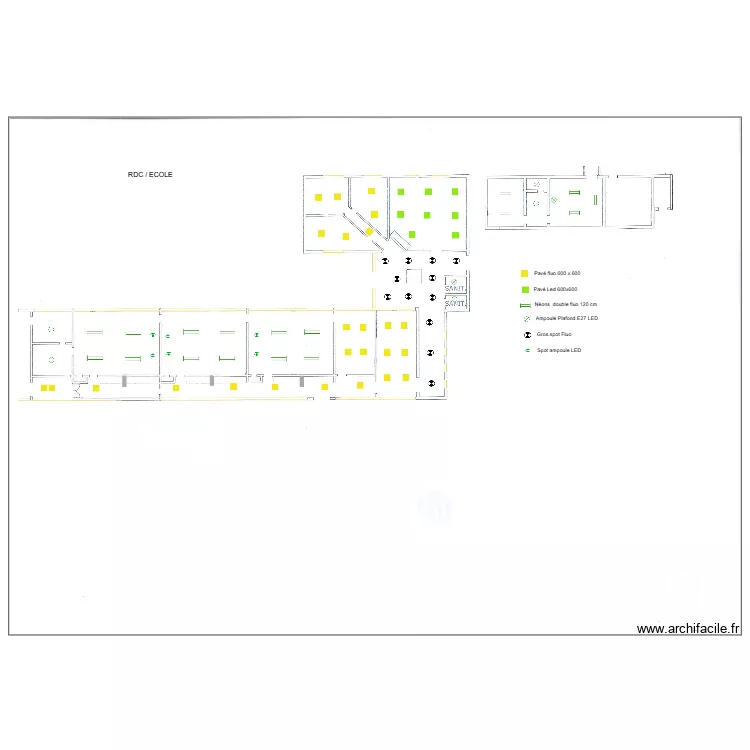 Relamping RDC Ecole . Plan de 