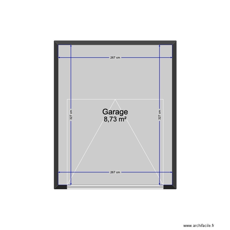 garage. Plan de 1 pièce et 9 m2