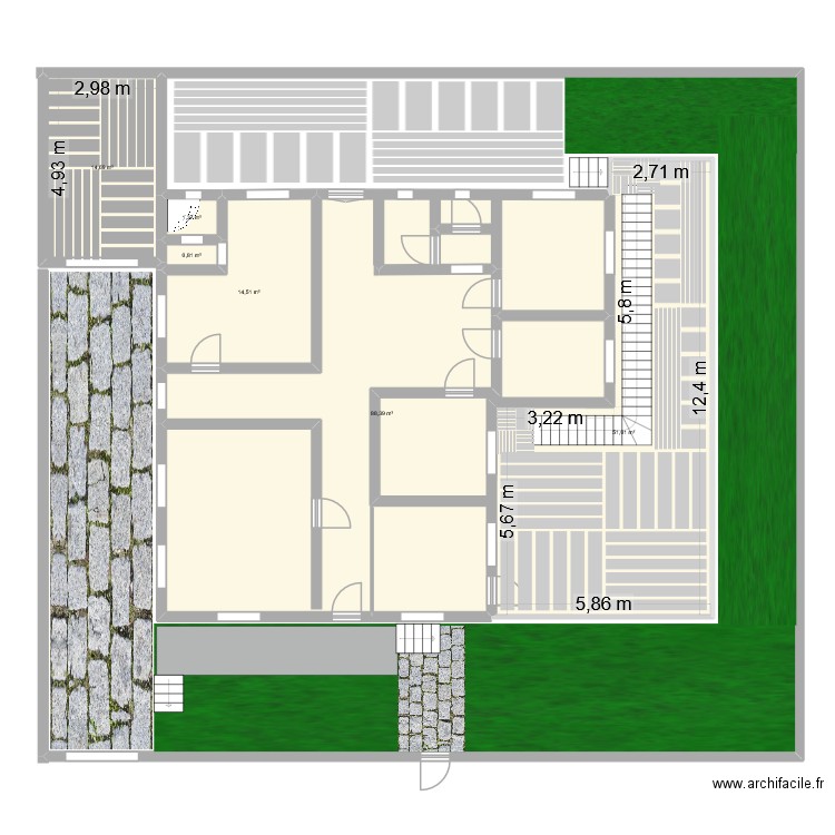 villa youssef. Plan de 6 pièces et 171 m2