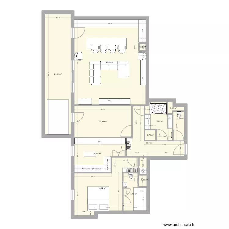 DZFBRYE. Plan de 14  et 127 m²