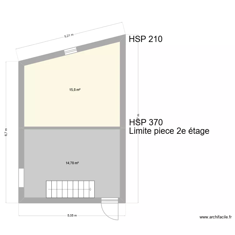 Pi&egrave;ce 1er &eacute;tage. Plan de 