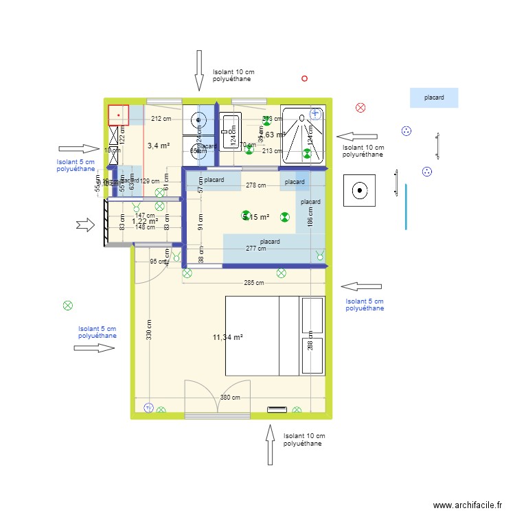 Chambre solution 1 du 6 mars 2024 v3. Plan de 6 pièces et 24 m2