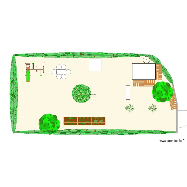 Jardin Rapide. Plan de 1 pièce et 129 m2