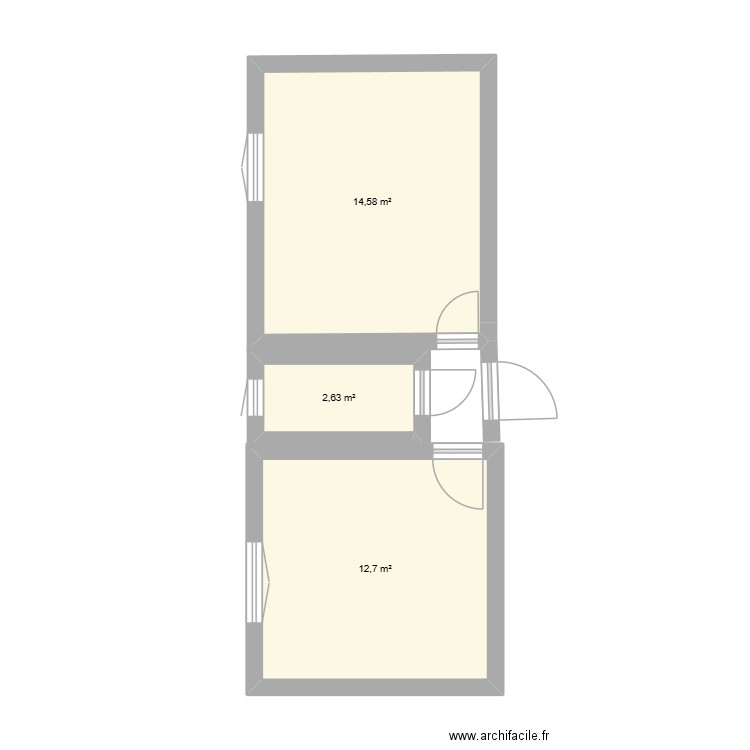 cuisine. Plan de 3 pièces et 30 m2