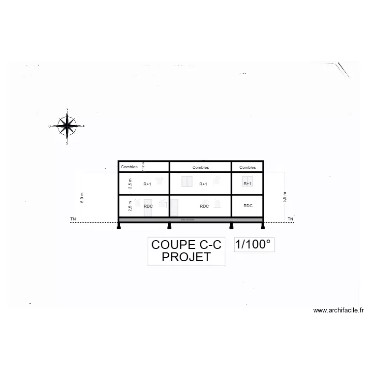 gorguette Coupe C-C Projet. Plan de gorguette Coupe C-C Projet. Plan de
