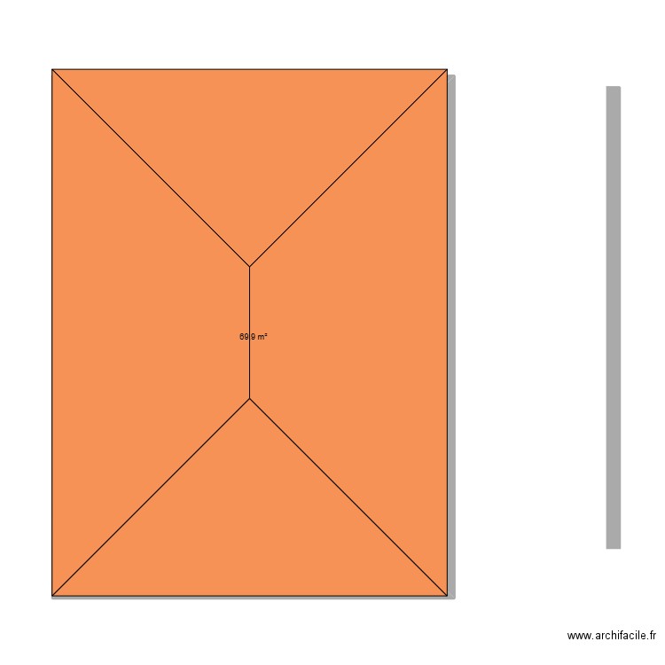 saint. Plan de 1 pièce et 70 m2