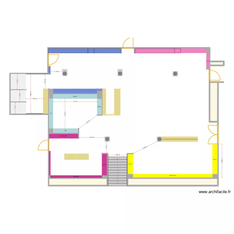 tennis mania caen HUGUES. Plan de 4  et 12 m²