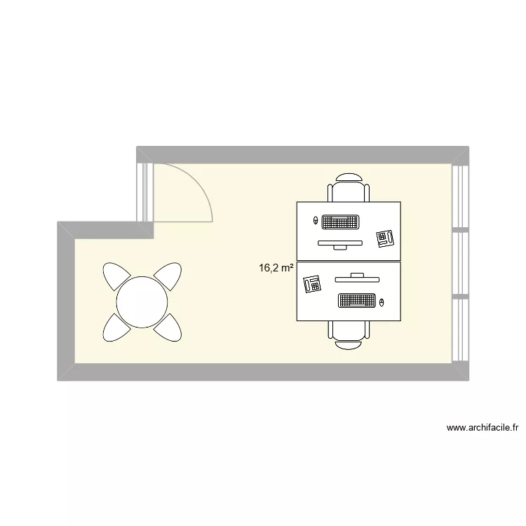 BUREAU POLE INNOVATION. Plan de 1  et 16 m²