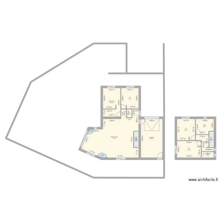 MAISON VALROS. Plan de 12 pièces et 143 m2