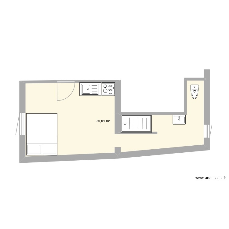 boulay. Plan de 1 pièce et 20 m2