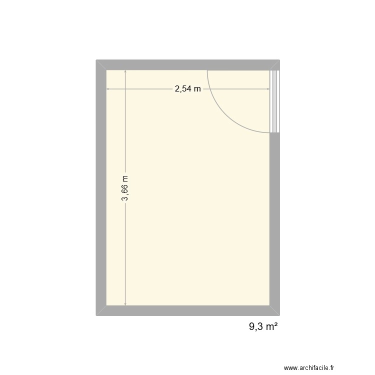 AQUABIKE. Plan de 1 pièce et 9 m2