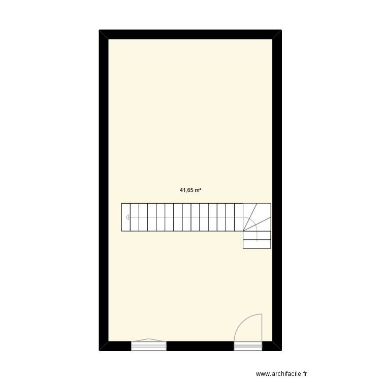 LHI 55 HOUCHARD. Plan de 1 pièce et 42 m2