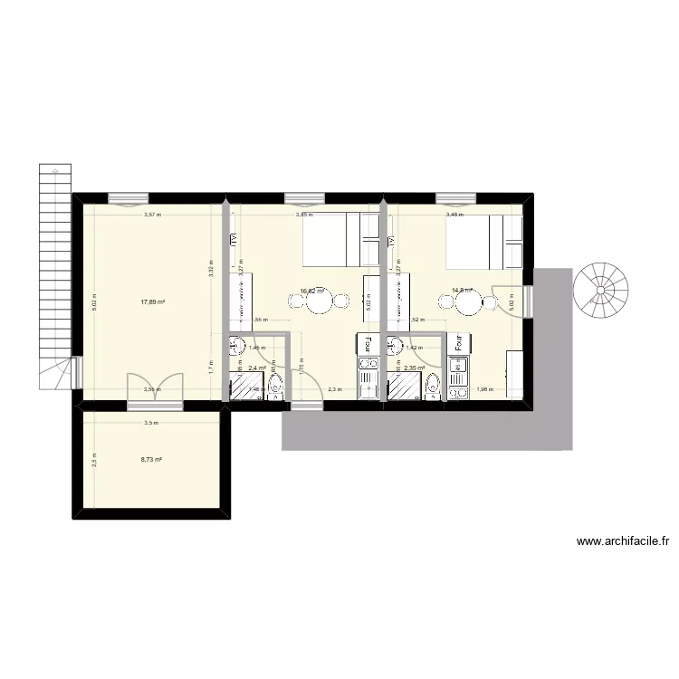 ETAGE 1 new. Plan de 6  et 63 m²