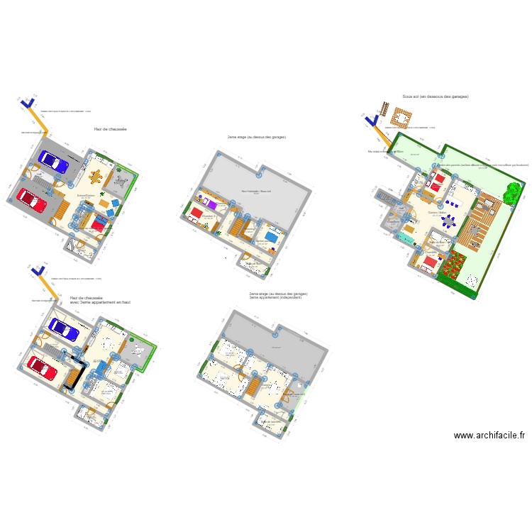 1er etage sur cadastre v3 25 Feb sans facade. Plan de 42 pièces et 757 m2