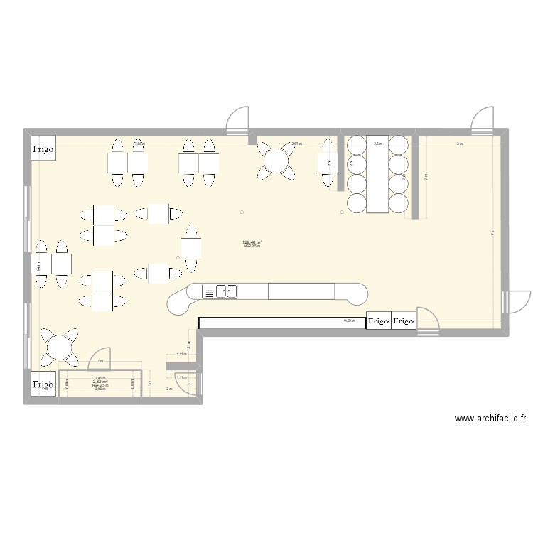 bernalmont. Plan de 2 pièces et 132 m2