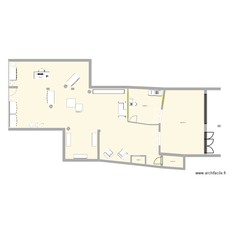 Laetitia. Plan de 5 pièces et 190 m2