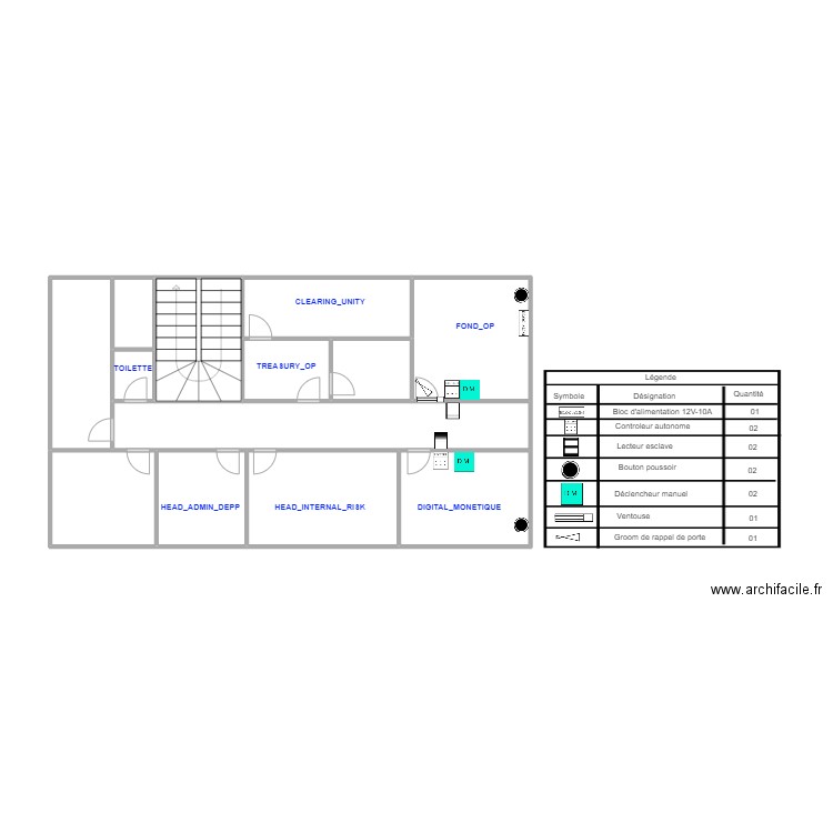  plan AKWA ETAGE1accès prop. Plan de 13 pièces et 49 m2