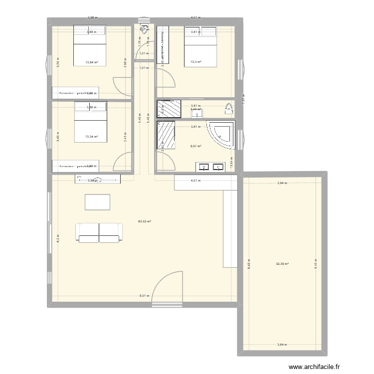 maison. Plan de 0 pièce et 0 m2