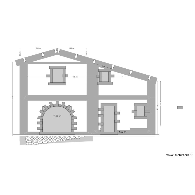 BERGERIE PIGNON EST ARCADE. Plan de 2 pièces et 12 m2