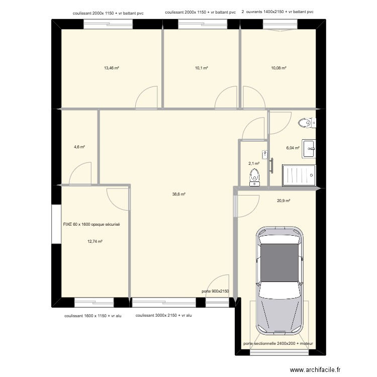 GUERRIN 21/1/2025. Plan de 9 pièces et 119 m2