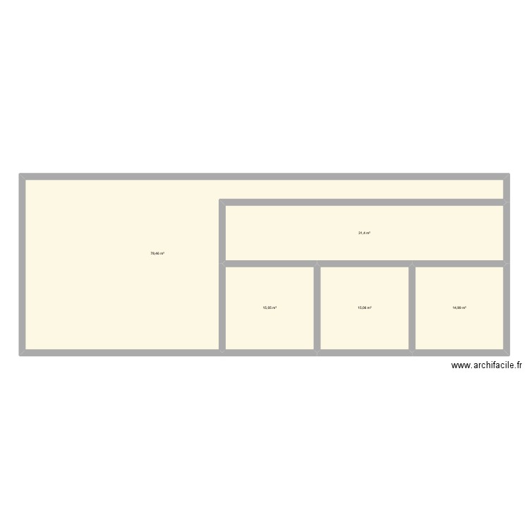 Boutiques. Plan de 5 pièces et 155 m2