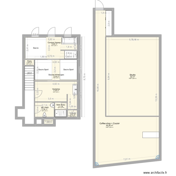 Gambetta. Plan de 14 pièces et 195 m2
