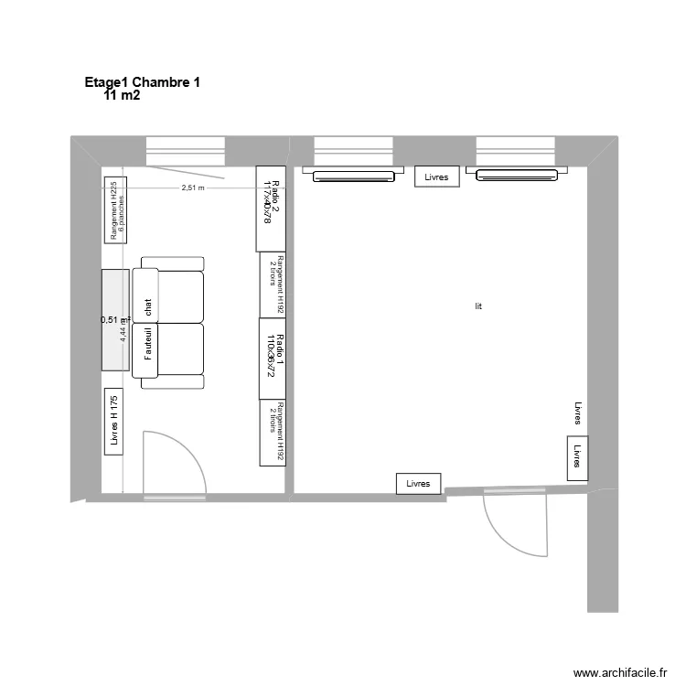 etage1chambre1_24052026. Plan de 1 et 11 m² etage1chambre1_24052026. Plan de 1 et 11 m²