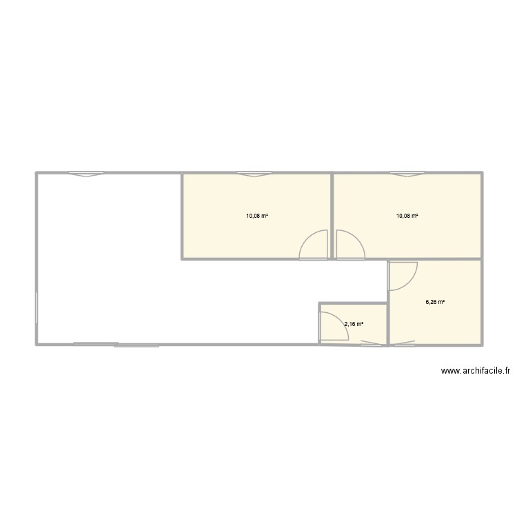 Contaimer 70m2. Plan de 4 pièces et 29 m2
